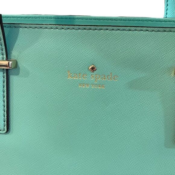 Kate Spade Leather Cedar Street Hayden Satchel Turquoise - Picture 7 of 11